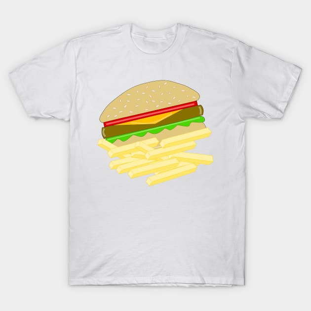 CHEESEBURGERS And Fries T-Shirt by SartorisArt1